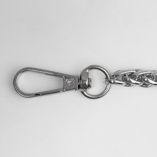 Цена за 2 шт. Цепочка для сумки, с карабинами, железная, 7 7 мм, 120 2 см, цвет серебряный - Арт узор фото 2