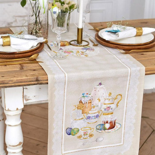 Дорожка на стол Пасхальные куличи 40*146 см, 100% хл, саржа 190 гр/м2 - Этель фото 9