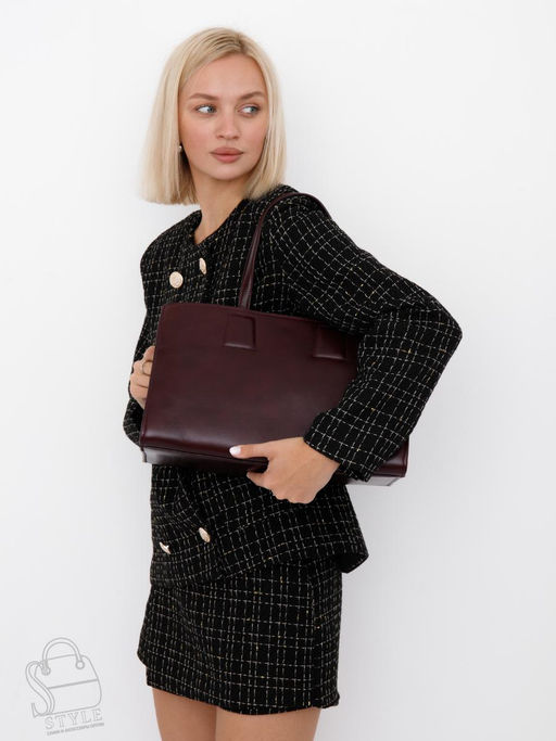 Сумка женская кожаная 1008M wine red Polina&Eiterou в Новосибирске