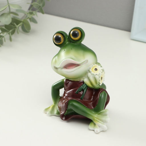 Фигурка полистоун TAKE IT EASY Лягушка с ромашкой, 7?9.5?11.5 см