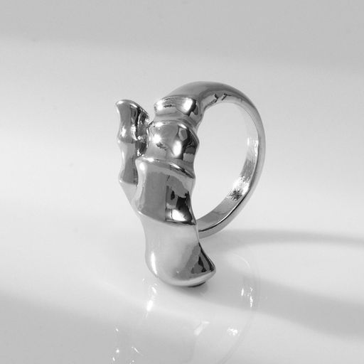 Кольцо металл Ракушка раковина, цвет серебро, размер 18 - Qf фото 2