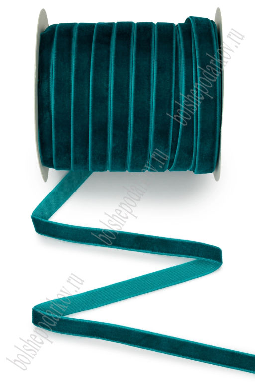 Лента бархатная 1 см*50 ярд (SF-2323) морской зеленый №63