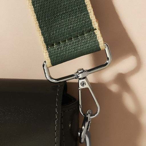 Ручка для сумки, стропа, 135±3×3.8 см, зелёная, молочная