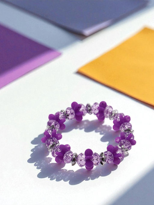 Цена за 2 шт. Браслет детский «Выбражулька» карусель, фиолетовый