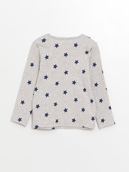 Bisiklet Yaka Uzun Kollu Bask?l? Erkek Bebek Pijama ?st - Waikiki фото 2