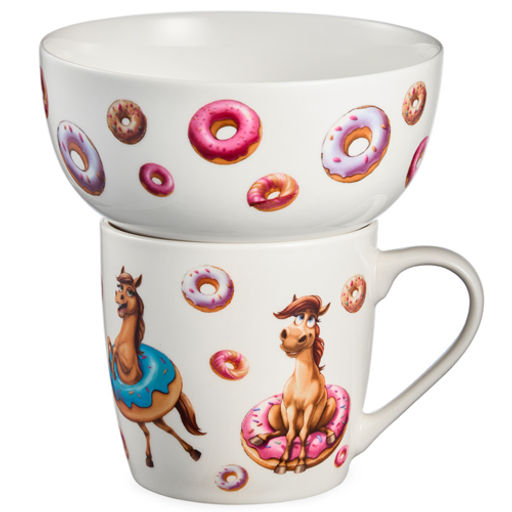 Набор посуды "Ponycake" 2 пр. (кружка 360мл, салатник 500мл) 260-1073 260-1073 #НовыйГод /АРТИ-М/