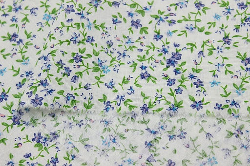 Импорт. хлопок Цветочное вдохновение (синие цветы), ВИД2, ш.1.47м, хлопок-100%, 110гр/м.кв - Купава фото 2