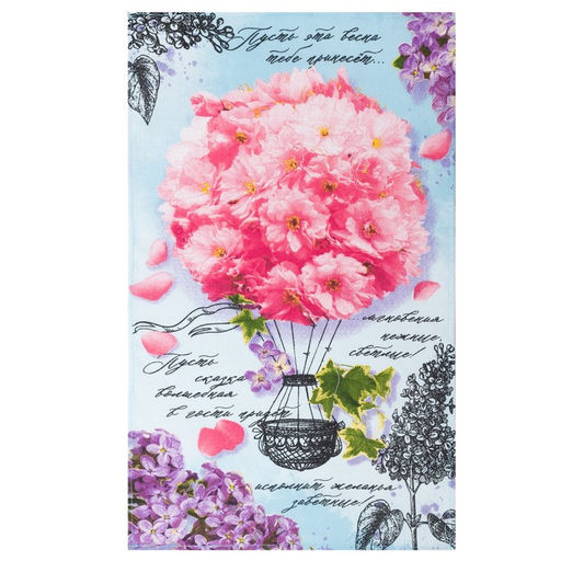 Цена за 2 шт. Полотенце кухонное Доляна Волшебная весна 34х60 см, рогожка, 100% хлопок, 160 гр/м  фото 3