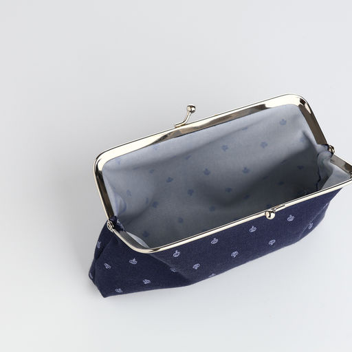 Косметичка женская на фермуаре, маленькая, с принтом Корона, синяя - Simaland фото 3