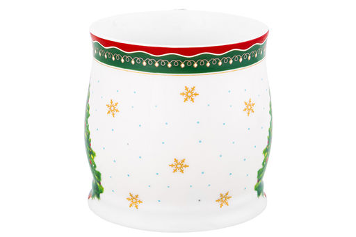 Кружка 350 мл 11,5*8,5*8,5 см Новогодняя елка зеленый узор NEW BONE CHINA - Elan gallery фото 5