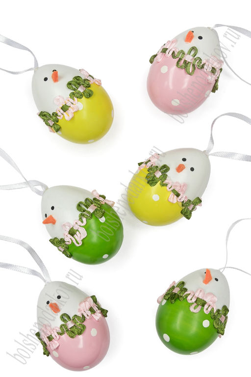 Пасхальный декор 5,5 см Яйца (6 шт) SF-5010, №1