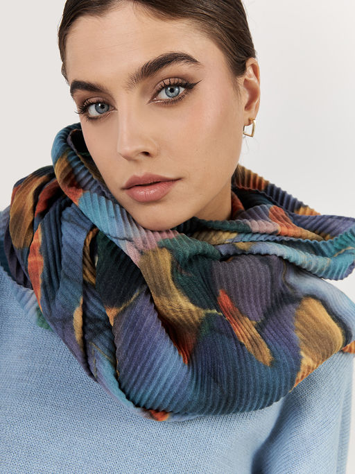 Большой, мягкий, тонкий и очень нежный двусторонний палантин с рисунком. - Tantino фото 6