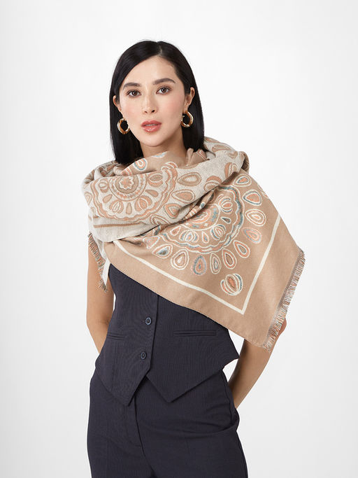 в составе ШЕРСТЬ и КАШЕМИР Большой, мягкий, теплый однотонный двусторонний палантин. - Tantino фото 8