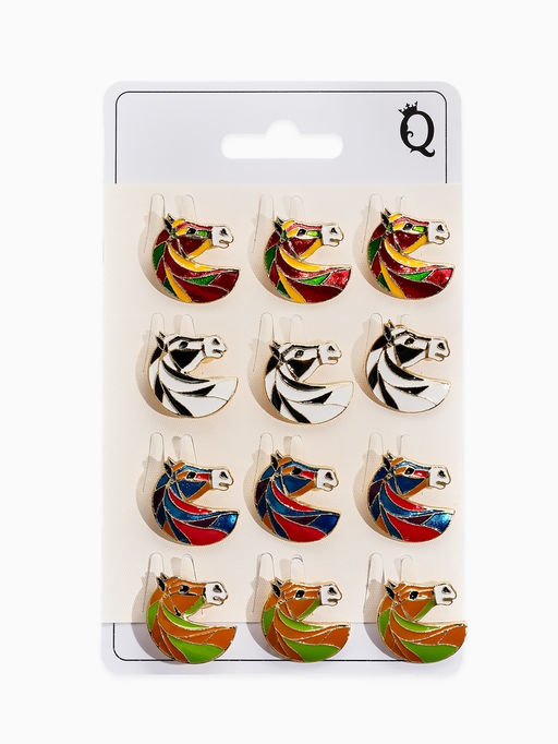 Цена за 12 шт. Брошь "Лошадь" голова, МИКС в золоте (неделимая фасовка 12 шт. цена за шт.)