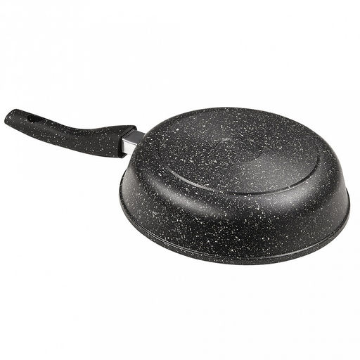 Сковорода-гриль с тефлоновым покрытием д26см "Гранит", h7см, s0,4см, съемная ручка из термостойкого пластика (Россия)