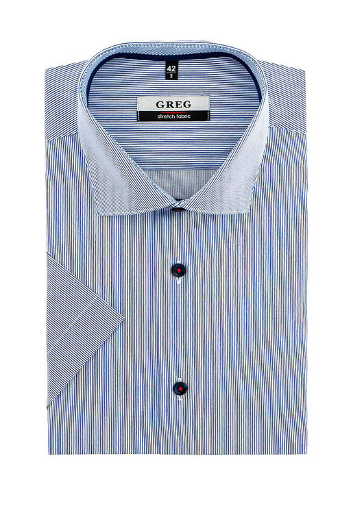 Сорочка мужская короткий рукав GREG 121/107/10130/Z/1p STRETCH  фото 2