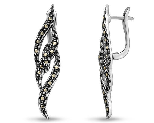 Серьги, марказит, SL-AGA013