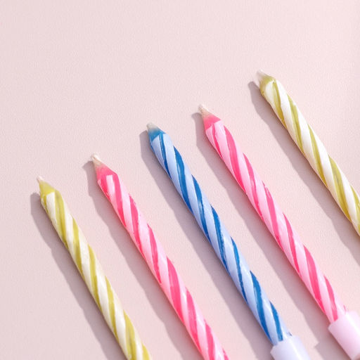 Цена за 8 шт. Свечи для торта Спираль, незадуваемые, 10 шт., 10 подставок - Страна карнавалия фото 3