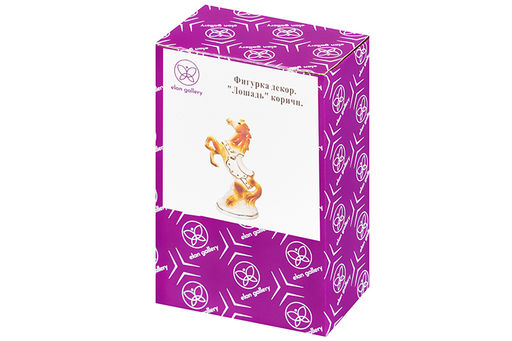 Фигурка декоративная 9,5*5*16 см Лошадь коричневая с золотом, фарфор - Elan gallery фото 5