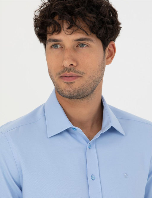 Koyu Mavi Slim Fit Uzun Kollu G_mlek - Pierre cardin фото 2