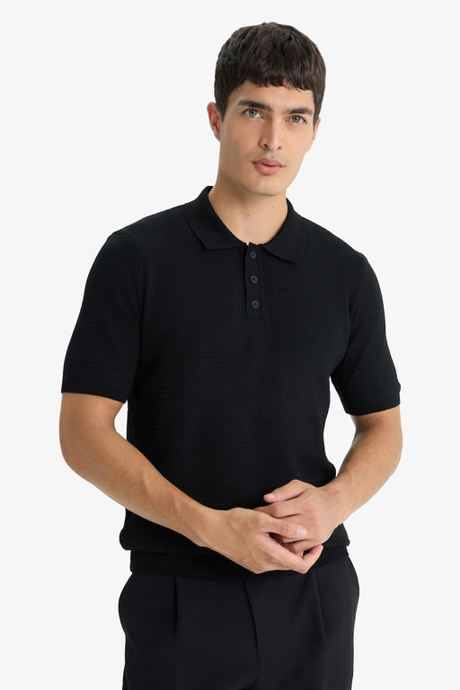 Standart Fit Polo Yaka Triko K_sa Kollu Ti__rt - Defacto фото 4