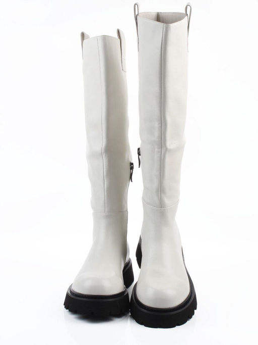 02-E39B-53R MILK Сапоги демисезонные женские (натуральная кожа)