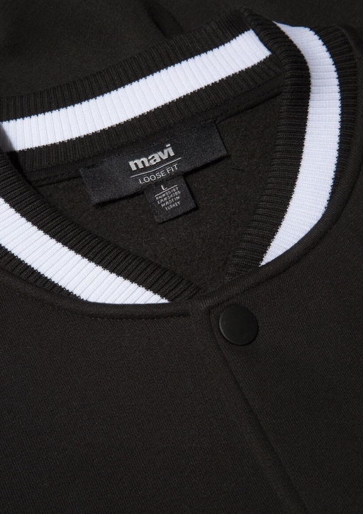 M Logo Bask?l? Siyah Kolej Ceketi - Mavi фото 7