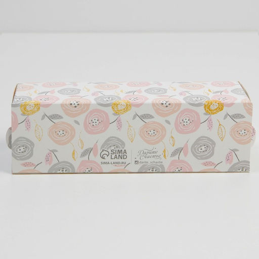 Цена за 5 шт. Коробка для макарун, кондитерская упаковка «Цветочки», 5.5 х 18 х 5.5 см