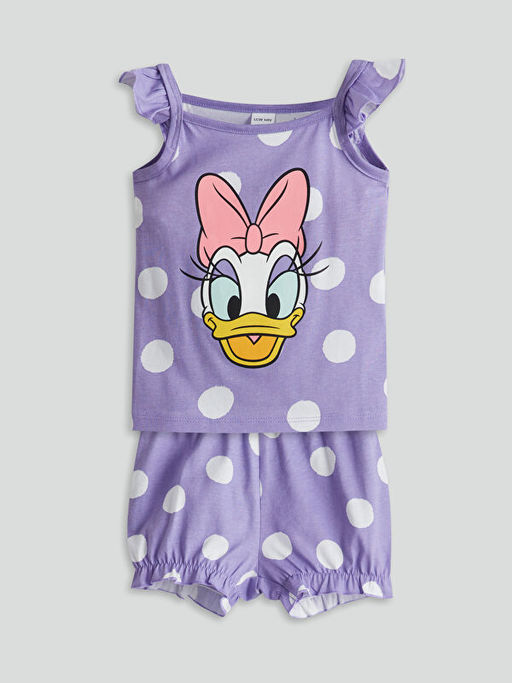 Daisy Duck Bask?l? K?z Bebek ?ortlu Pijama Tak?m