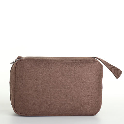 Косметичка-несессер дорожная на молнии, с карманом, крючком, ручкой, коричневая - Simaland фото 4