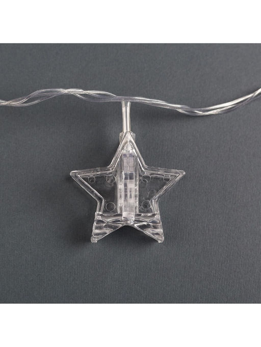 Гирлянда Нить 4.5 м с насадками Прищепки-звёзды, IP20, прозрачная нить, 20 LED, свечение мульти (RG/RB), мигание, 220 В - Luazon lighting фото 8