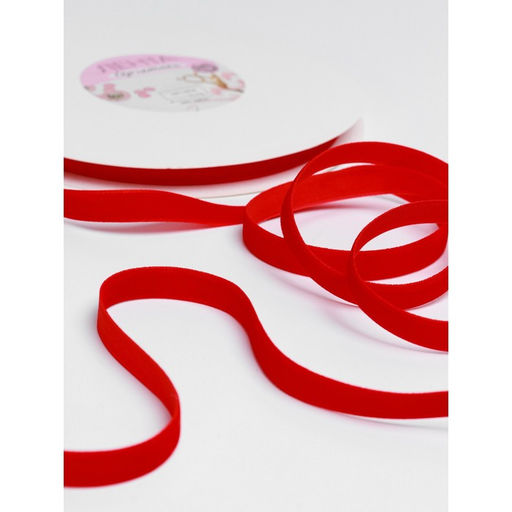 Лента бархатная, 10 мм, 18±1 м, красная №40