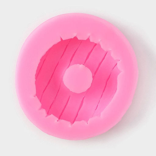 Молд Доляна Пончик с глазурью, силикон, d=6 см, цвет розовый  фото 2