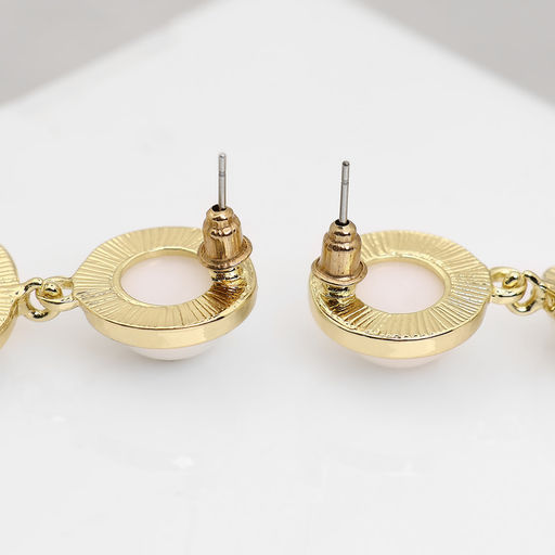 Серьги с жемчугом Гавань сознание, геометрия, цвет золото - Qf фото 2