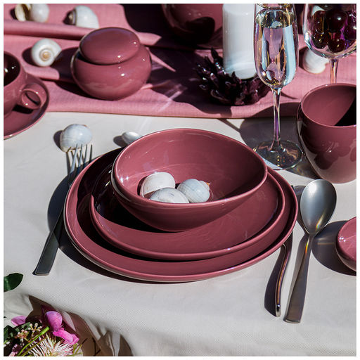 Цена за 2 шт. ТАРЕЛКА ЗАКУСОЧНАЯ FUSION 23*20,5СМ, БРУСНИЧНАЯ - Bronco фото 3