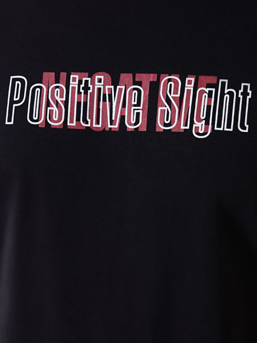 Bisiklet Yaka K?sa Kollu Bask?l? Penye Erkek Ti??rt