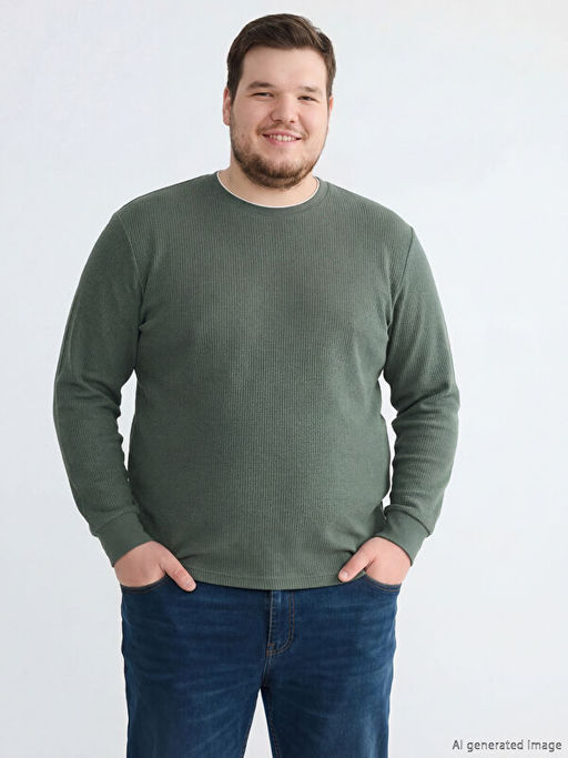 Bisiklet Yaka Uzun Kollu Erkek Ti??rt