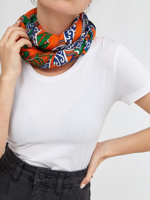 Большой, яркий платок из тонкой шерсти - Tantino фото 3