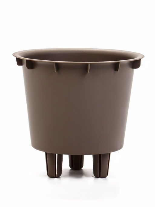 Кашпо для цветов «Рамона», 1 л, d=15 см, h=14 см, со вставкой, пластиковое, серое