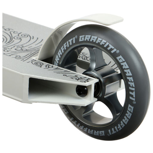 Самокат трюковой GRAFFITI Eccentric 24, колёса PU 110 мм, HIC компрессия, ABEC 9 Chrome, белый