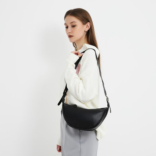 Сумка женская из искусственной кожи NAZAMOK, 28х15 см, черный цвет  фото 2