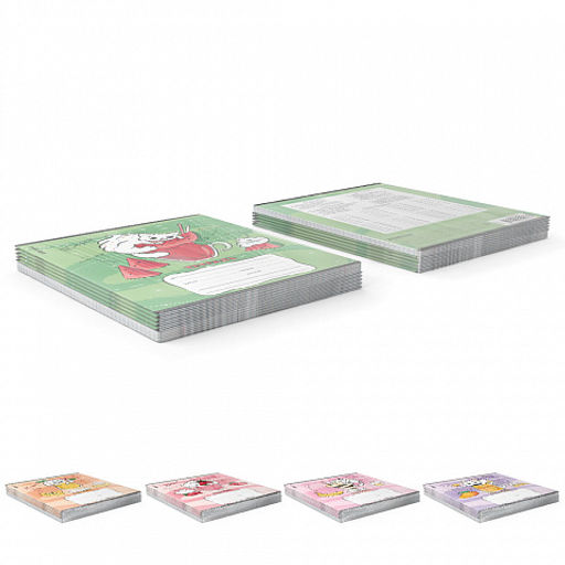 Цена за 10 шт. Тетрадь школьная ученическая ErichKrause Смурзи, 18 листов, клетка (в плёнке по 10 шт.)_MIX-PACK  фото 9