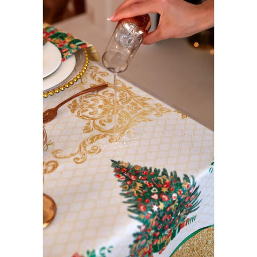 Скатерть новогодняя «Этель» Golden Christmas, 150×180 +/-3 см с ГМВО, 100% хлопок, 190 г/м²