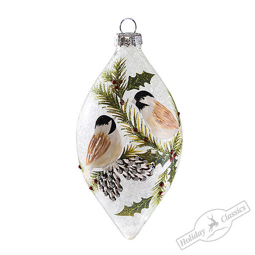 Капля "Синички на ветке" (стекло) 6х6х12 см