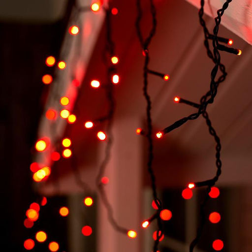 Гирлянда Бахрома 4?0.6 м, IP44, тёмная нить, 180 LED, свечение красное, 8 режимов, 220 В - Luazon lighting фото 8