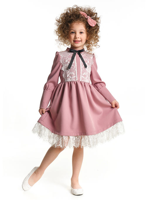 Нарядное платье с кружевной отделкой UD 6901 розовый - Mini maxi фото 7