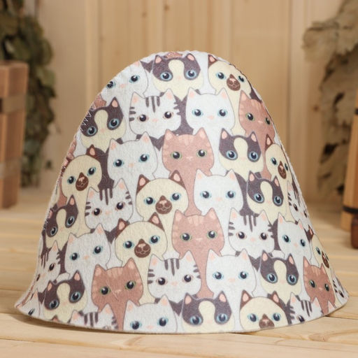 Шапка для бани Милые кошечки принт