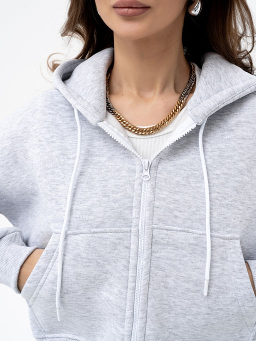 Толстовка укороченная футер 3х нитка с начесом. - Binita фото 5