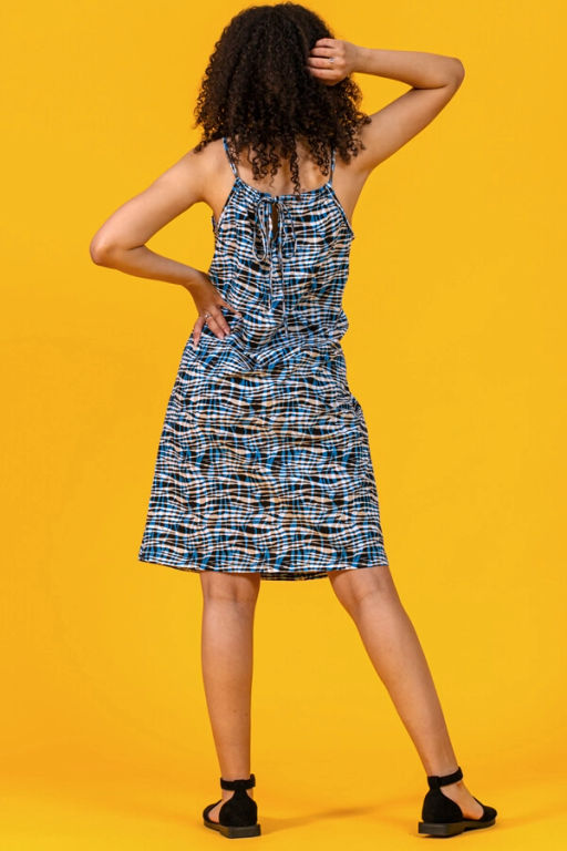 Сарафан женский, цвет синий белый бежевый