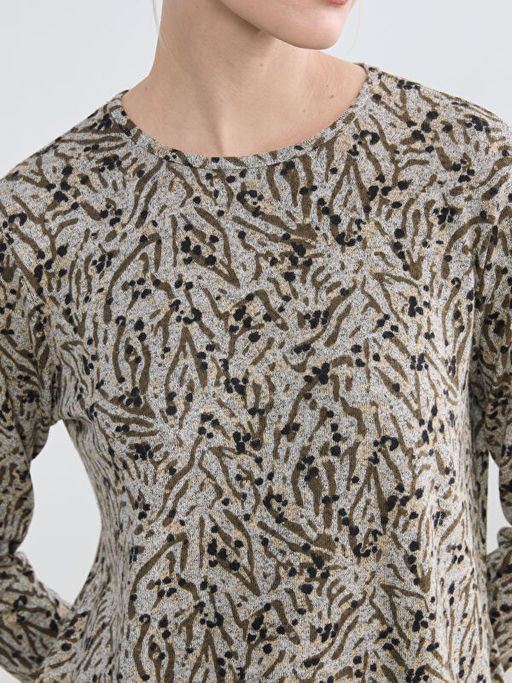 Bisiklet Yaka Desenli Bluz